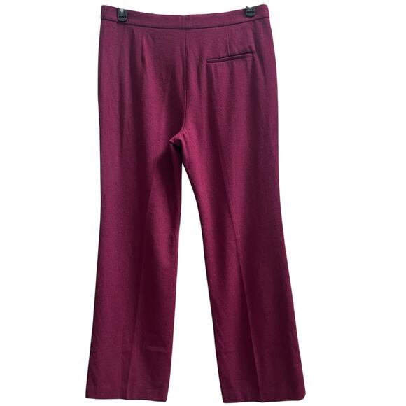 MNG Mango New Burgundy Wool Blend Size 14 Pant Long 34.5 Inch Inseam Office - Picture 3 of 14